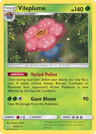 Vileplume 8/214 - SM Unbroken Bonds