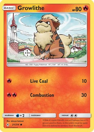 Growlithe 21/214 - SM Unbroken Bonds