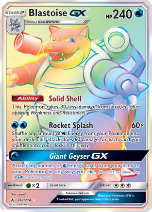 Blastoise GX (Secret)/214 - SM Unbroken Bonds Holofoil