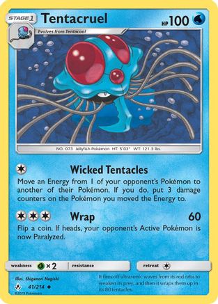 Tentacruel 41/214 - SM Unbroken Bonds Reverse Holofoil