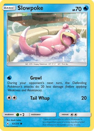 Slowpoke 42/214 - SM Unbroken Bonds Reverse Holofoil