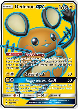 Dedenne GX (Full Art)/214 - SM Unbroken Bonds Holofoil