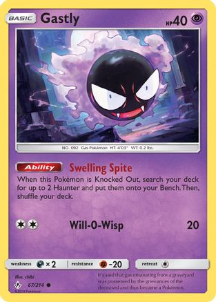Gastly (67) 67/214 - SM Unbroken Bonds Reverse Holofoil