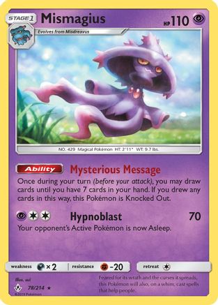 Mismagius 78/214 - SM Unbroken Bonds Reverse Holofoil