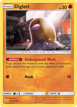 Diglett 85/214 - SM Unbroken Bonds Reverse Holofoil