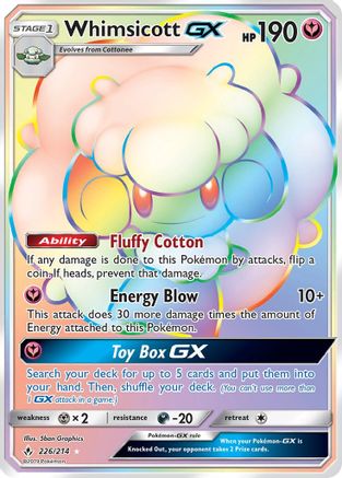 Whimsicott GX (Secret)/214 - SM Unbroken Bonds Holofoil
