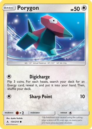 Porygon (154) 154/214 - SM Unbroken Bonds Reverse Holofoil
