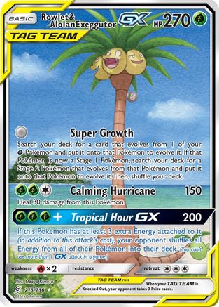 Rowlet & Alolan Exeggutor GX (Alternate Full Art)/236 - SM Unified Minds Holofoil