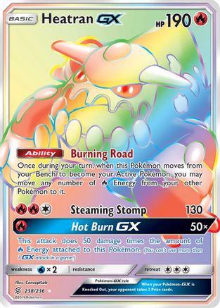 Heatran GX (Secret)/236 - SM Unified Minds Holofoil