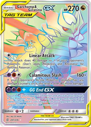 Garchomp & Giratina GX (Secret)/236 - SM Unified Minds Holofoil