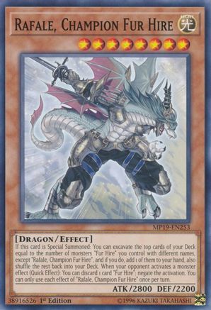Rafale, Champion Fur Hire (MP19-EN253) - 2019 Gold Sarcophagus Tin Mega Pack 1st Edition