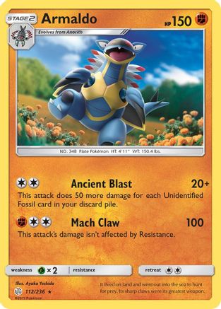 Armaldo 112/236 - SM Cosmic Eclipse Reverse Holofoil