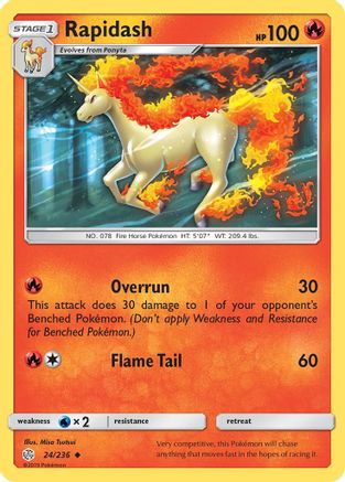 Rapidash 24/236 - SM Cosmic Eclipse Reverse Holofoil