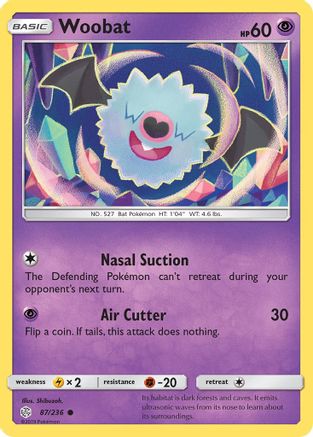Woobat 87/236 - SM Cosmic Eclipse Reverse Holofoil