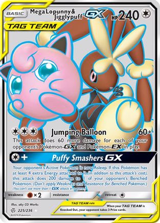 Mega Lopunny & Jigglypuff GX (Full Art)/236 - SM Cosmic Eclipse Holofoil