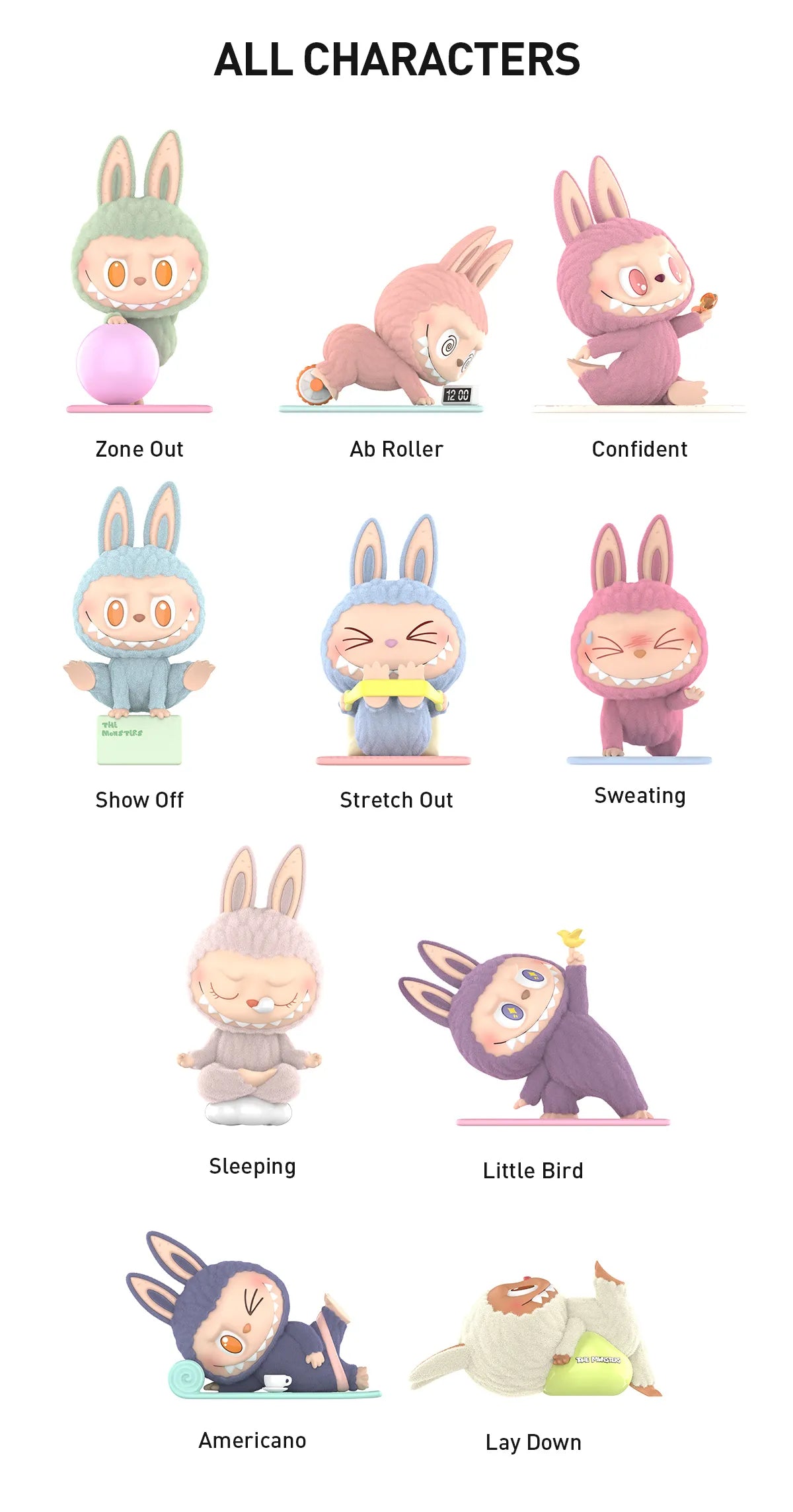 Labubu - The Monsters Lazy Yoga Series Figures