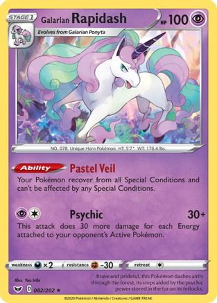 Galarian Rapidash 82/202 - SWSH01 Sword & Shield Base Set Reverse Holofoil