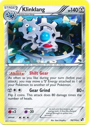 Klinklang - 76/114 (Cracked Ice Holo) - Blister Exclusives Reverse Holofoil