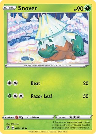 Snover 12/192 - SWSH02 Rebel Clash Reverse Holofoil
