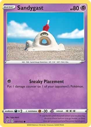 Sandygast 81/192 - SWSH02 Rebel Clash Reverse Holofoil