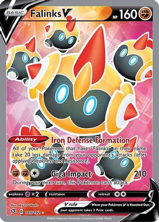 Falinks V (Full Art) 185/192 - SWSH02 Rebel Clash Holofoil