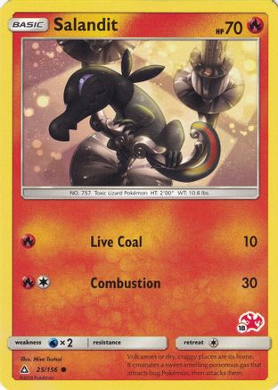 Salandit - 25/156 (#18 Charizard Stamped) - Battle Academy