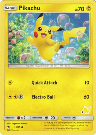 Pikachu - 19/68 (#2 Pikachu Stamped) - Battle Academy