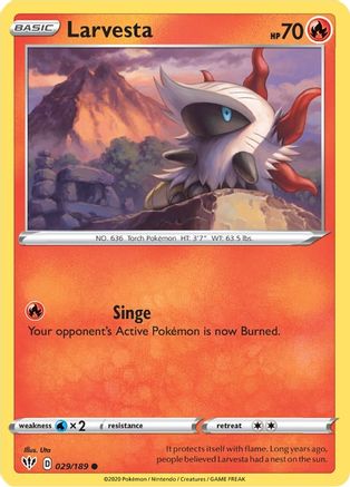 Larvesta 29/189 - SWSH03 Darkness Ablaze