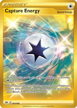 Capture Energy (Secret) 201/189 - SWSH03 Darkness Ablaze Holofoil