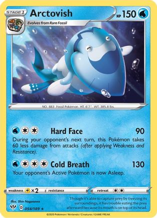 Arctovish 54/189 - SWSH03 Darkness Ablaze Reverse Holofoil