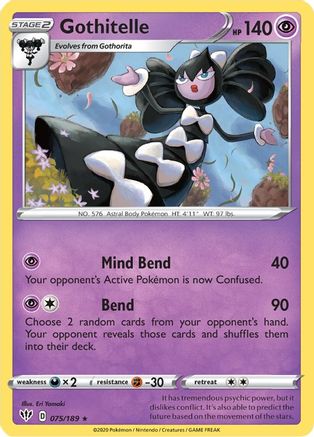 Gothitelle 75/189 - SWSH03 Darkness Ablaze Reverse Holofoil