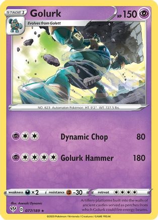 Golurk 77/189 - SWSH03 Darkness Ablaze Reverse Holofoil