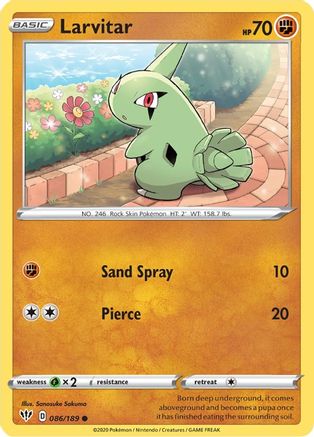Larvitar 86/189 - SWSH03 Darkness Ablaze