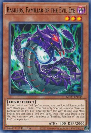 Basilius, Familiar of the Evil Eye (MP20-EN235) - 2020 Tin of Lost Memories 1st Edition