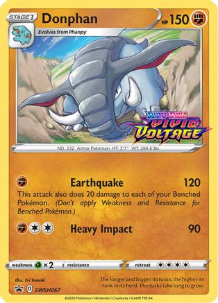 Donphan - SWSH067 (Prerelease)/307 - SWSH Sword & Shield Promo Cards Holofoil