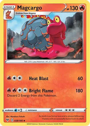 Magcargo 28/185 - SWSH04 Vivid Voltage Reverse Holofoil
