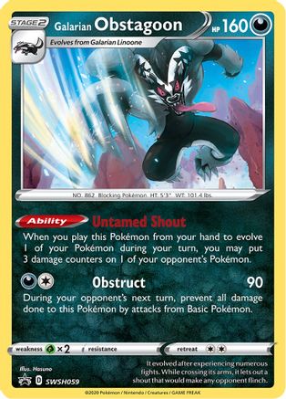 Galarian Obstagoon - SWSH059/307 - SWSH Sword & Shield Promo Cards Holofoil