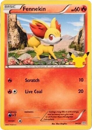 Fennekin - 14/25 14/25 - McDonalds 25th Anniversary Promos Holofoil