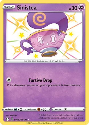 Sinistea SV052/122 - Shining Fates Shiny Vault Holofoil