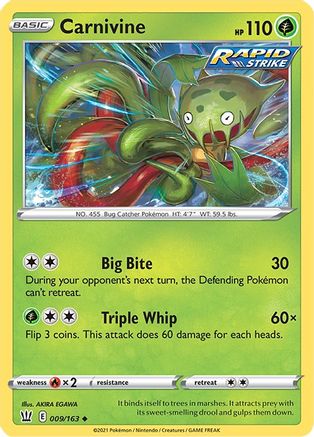Carnivine 9/163 - SWSH05 Battle Styles