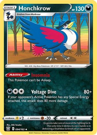 Honchkrow 94/163 - SWSH05 Battle Styles Reverse Holofoil