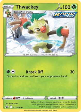 Thwackey 17/198 - SWSH06 Chilling Reign Reverse Holofoil