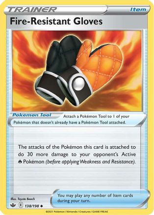 Fire-Resistant Gloves 138/198 - SWSH06 Chilling Reign Reverse Holofoil