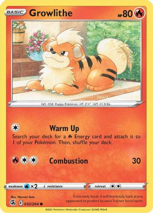 Growlithe 32/264 - SWSH08 Fusion Strike Reverse Holofoil
