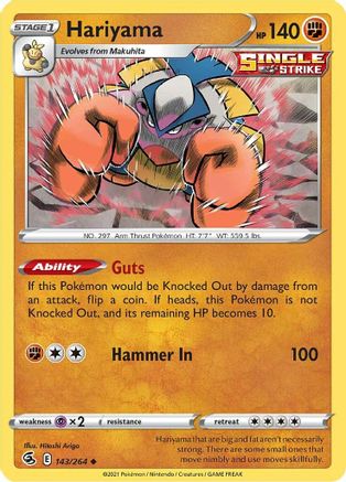Hariyama 143/264 - SWSH08 Fusion Strike Reverse Holofoil