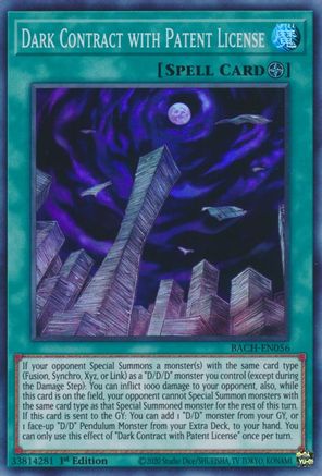 Dark Contract with Patent License (BACH-EN056) - Battle of Chaos 1st Edition