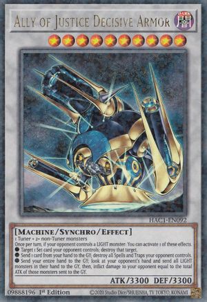 Ally of Justice Decisive Armor (Duel Terminal) (HAC1-EN092) - Hidden Arsenal: Chapter 1 1st Edition
