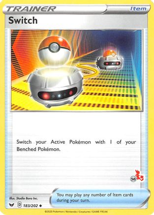 Switch - 183/202 (#58 Cinderace Stamped) - Battle Academy 2022