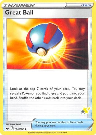 Great Ball - 164/202 (#57 Pikachu Stamped) - Battle Academy 2022