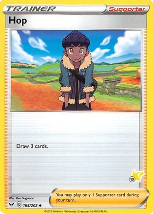 Hop - 165/202 (#13 Pikachu Stamped) - Battle Academy 2022